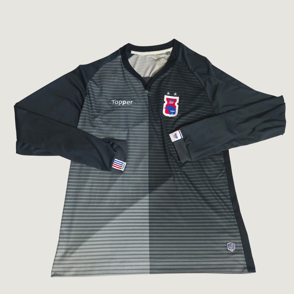 Topper Parana Clube Soccer Jersey Mens XXL Long Sleeve Grey Striped Brazil Top